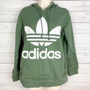 Green Adidas Logo Hoodie Sweatshirt